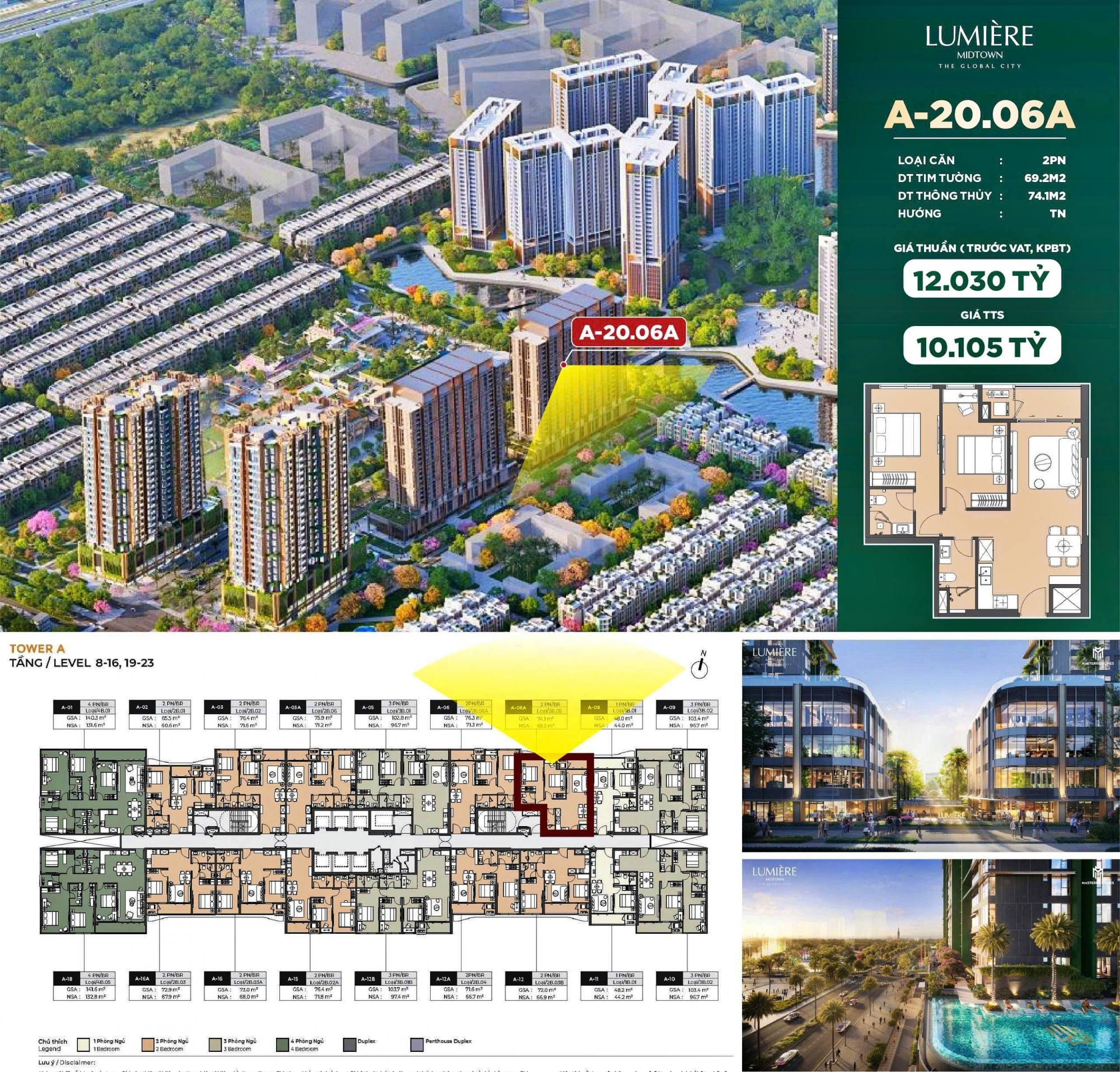 For sale: Lumiere Midtown apartment in The Global City project - high floor - nice layout